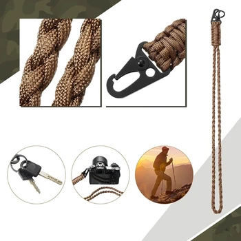 2 предмета, Паракорд, Шейный шнурок, брелок, Сверхмощное Плетеное веревочное ожерелье, Брелки, Паракорд для кемпинга, Брелок для мужчин и женщин 69HD