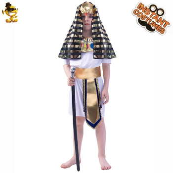 Костюм Египетского фараона для мальчика, роскошные древнеегипетские костюмы, косплей короля Египта для ролевой игры, вечеринка на Хэллоуин 10
