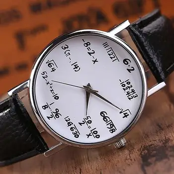 Модные кварцевые часы с математическим формульным циферблатом, женские часы, Повседневные спортивные Кожаные наручные часы, женские часы Reloj Mujer 6