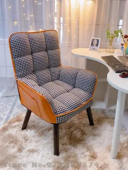 Компьютерное кресло для домашнего сидячего образа жизни, офисное кресло со спинкой, игровое кресло, рабочий стол в общежитии, стул для макияжа в спальне 7