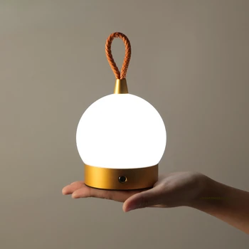 Портативная перезаряжаемая светодиодная лампа Сенсорный выключатель походный фонарь Наружный переносной атмосферный светильник Прикроватный ночник для спальни 11