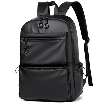 Универсальный классический однотонный студенческий рюкзак для мужчин и женщин, сумка через плечо большой емкости 5