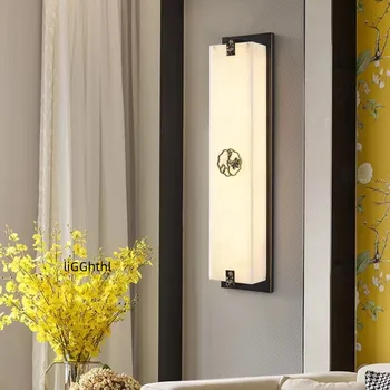 Современный латунный настенный светильник LED 3 цвета, Винтажный Мраморный Креативный светильник-бра для дома, гостиной, спальни 6
