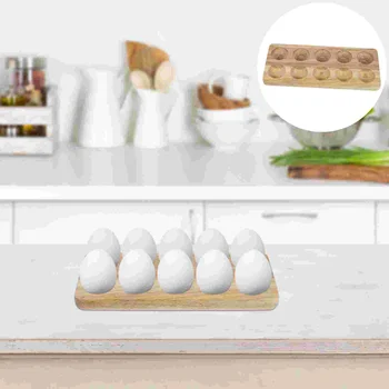 Деревянный держатель для яиц Контейнер Защитное Крепление Кухонная подставка для упаковки База для хранения Дисплей 9