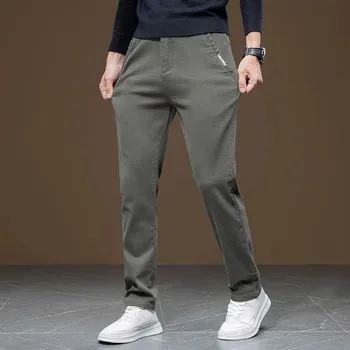 Весна-лето, Новые мужские дышащие высококачественные Удобные брюки, охлаждающая мужская одежда для бега трусцой, однотонная одежда, приталенная мода 12