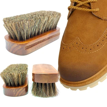 Мягкая щетка для ботинок, прочные щетки, инструменты для чистки из конского волоса, ручка для чистки, деревянная щетка для деталей обуви, полезный конский волос 16