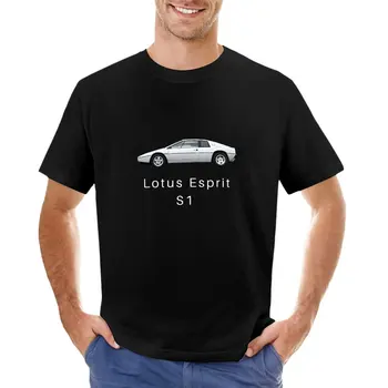 LOTUS ESPRIT S1 с изображением LOTUS ESPRIT S1, футболка с текстовым логотипом, мужские однотонные футболки с аниме