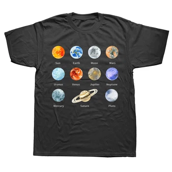 Планеты Солнечной системы, Плоская Земля, наука, футболки с круглым вырезом, модные футболки с коротким рукавом, одежда, повседневные базовые футболки