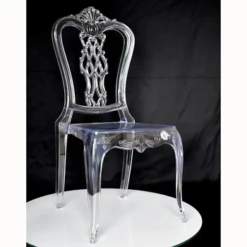 ML-R12 Высококачественный современный дешевый стул из прозрачной смолы, пластиковый стул-трон для свадьбы 10