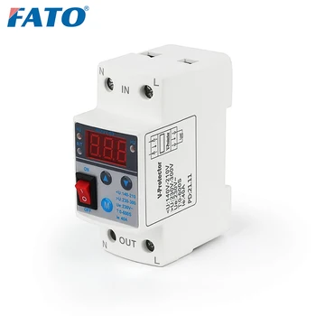 Цифровой измеритель пониженного и перенапряжения FATO, индикатор потребления переменного тока 220 В 40А, индикатор пониженного и перенапряжения со светодиодом 12