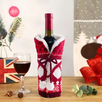 Костюм для бутылки вина, праздничные крышки для бутылок вина, дизайн Санта-Клауса, Снеговика для Рождественского домашнего декора, подарок для вина