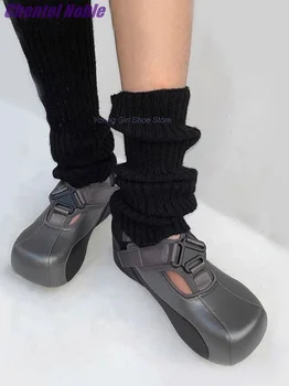 Нишевые толстые дизайнерские туфли-лодочки с квадратным носком, Модные подиумные женские туфли на плоской подошве, увеличивающие рост, Смешанные цвета спортивной обуви