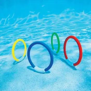 Прямая поставка!!4 шт./компл. Детское кольцо для дайвинга в бассейне, обучение игре в воду, забавная игрушка 14