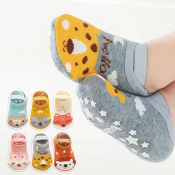 Носки для новорожденных девочек и мальчиков от 0 до 3 лет, нескользящие хлопковые детские носки для мальчиков, носки для малышей, Одна пара 11