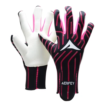 Футбольные вратарские перчатки Aerfey из утолщенного 4 мм латекса Профессиональная защита от футбола для детей и взрослых Поверхность силиконовая печать 7
