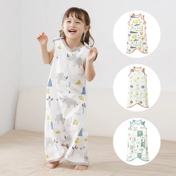 Детский спальный мешок Летний жилет без рукавов Детская пижама Хлопчатобумажная пижама большого размера Одежда для сна для малышей 13