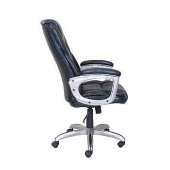 Коммерческий офисный стул Serta из прочной клееной кожи с эффектом памяти, вместимость 350 фунтов, черный
