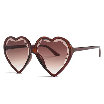 Модные Солнцезащитные очки Love Heart большого размера, Роскошные Солнцезащитные очки с градиентом, Брендовые Дизайнерские Винтажные Пляжные оттенки, Женские солнцезащитные очки UV400 8