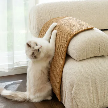 Горизонтальный коврик для кошачьих царапин из сизаля, устойчивый к царапинам Защитный коврик для дивана, Принадлежности для кошек и котят 4