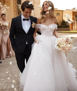 Свадебные платья с открытыми плечами, элегантные аппликации, свадебные платья, сшитые на заказ Vestido De Novia для женщин 9