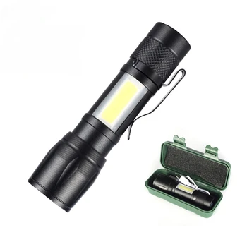 Ультра яркий мини-фонарик на большие расстояния с зумом на открытом воздухе из алюминиевого сплава, USB Перезаряжаемый фонарь для кемпинга, рыбалки 15