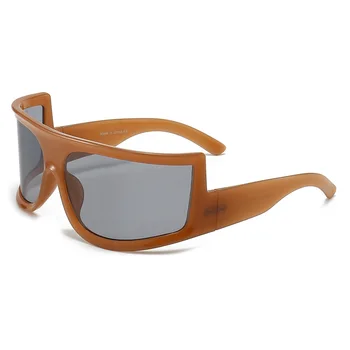 Винтажные спортивные солнцезащитные очки большого размера Y2K, женские для мужчин, роскошные Брендовые дизайнерские солнцезащитные очки в стиле панк, очки Trend Cycle 11