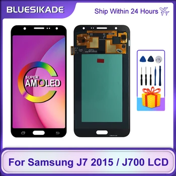 Super AMOLED Для Samsung Galaxy J7 2015 ЖК-дисплей С Сенсорным Экраном Digitizer Для Samsung J700 LCD J700F J700H J700M Замена Деталей 8