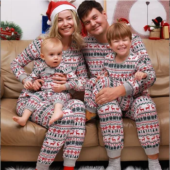 Одежда для родителей и детей, одежда для всей семьи, весна и осень, Рождественская новая домашняя одежда, костюм, пижама 2