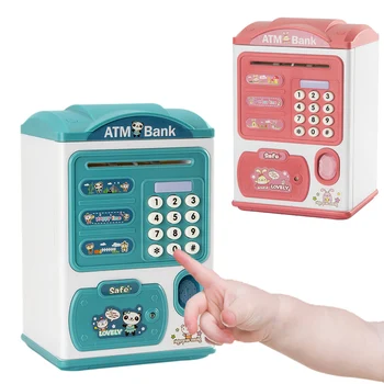 Детский игрушечный кассовый аппарат, копилки для экономии денег, банкомат, устройство для снятия отпечатков пальцев, Цифровая монета, сейф для хранения наличных, Детские игрушки в подарок 2