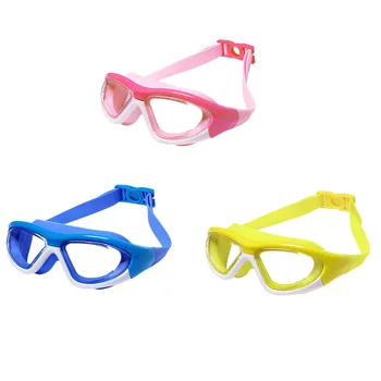 Очки для плавания с широким обзором для детей, девочек, мальчиков, защитные очки для дайвинга, защита для глаз, защита от ультрафиолета, Розовые