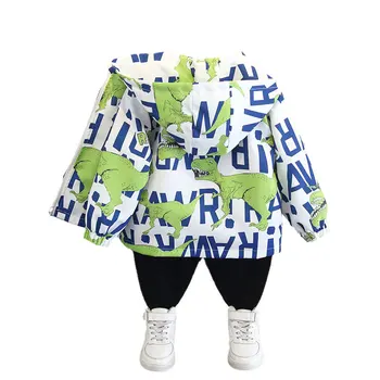 Весенне-осенняя куртка для маленьких мальчиков с мультяшным капюшоном, пальто для малышей, одежда для мальчиков на молнии 14