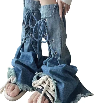 Женские джинсовые гетры для студенток, гетры в стиле харадзюку, носки средней длины, прямая поставка 9