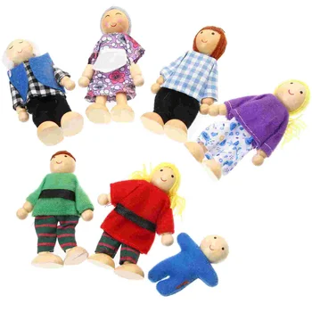 7 Шт. Игрушки для малышей, куклы для дома, семейные ролевые игры, Тканевые фигурки крошечных людей, Детские