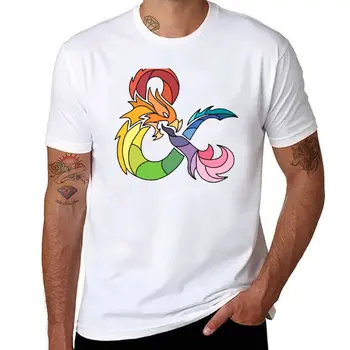 Новая футболка с радужным амперсандом и драконом, футболки для мальчиков, футболки оверсайз, футболки нового выпуска, мужские футболки, повседневные стильные 7