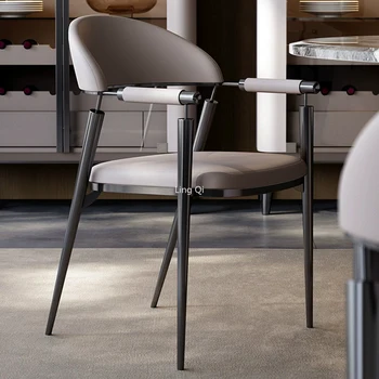 Черные современные минималистичные обеденные стулья, удобные стулья для кафе Gamer Garden из нержавеющей стали, мебель для дома Cadeira для рыбалки 16