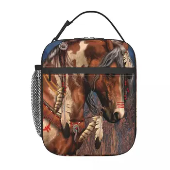 Spirit Indian War Horse, Студенческая школьная сумка для ланча, Оксфордская сумка для ланча для офиса, путешествий, кемпинга, термоохладитель, ланч-бокс 1