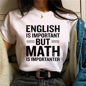 Английская, но математическая футболка женская комиксная манга смешной топ женская манга 2000-х смешная одежда 9