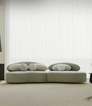 Итальянский легкий диван роскошной формы, гостиная, размер дома, дизайнерский минималистичный изогнутый диван 2