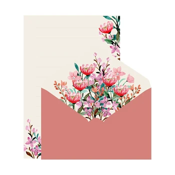 Винтажные Свадебные конверты с цветочным рисунком из бумаги для писем, пригласительный билет Kawaii, сумка для блокнотной бумаги с сопроводительным письмом, Корейские Канцелярские принадлежности 8