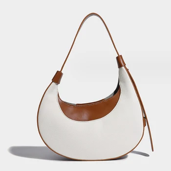 Простая дизайнерская сумка подмышками Высококачественная сумка через плечо Седельная сумка New Moon Bend Повседневная женская сумка 14