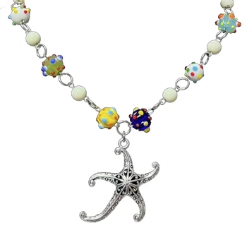 Богемное ожерелье с подвеской в виде морской звезды, Модная Цепочка-чокер Регулируемой длины, Модные Шейные уборы, Универсальные цепочки для ключиц 10
