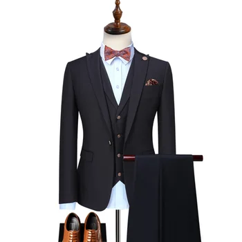 Сшитое на заказ свадебное платье Жениха, блейзер, брюки, деловые классические брюки высокого класса SA08-51599 16