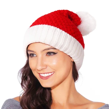Мягкая теплая вязаная Рождественская шапка для взрослых и детей, шапка Санта-Клауса, рождественский декор, подарок на Новый год, принадлежности для праздничных вечеринок 2