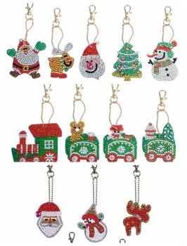 1 комплект рождественских украшений Подвесной Санта-Клаус 5d Подвесной декор Держатель для ключей для детей Подарки Рождество Персонализированный Сварщик Navidad 4