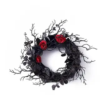 Удобный черный Удобный Декоративный венок из сухостоя Бытовой Портативный Искусственный цветок Красивый Прочный на Хэллоуин 4
