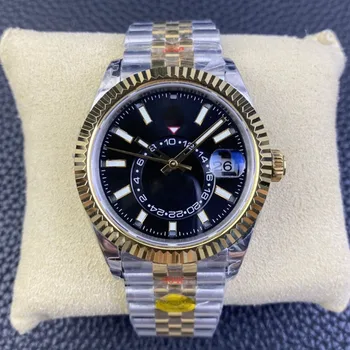 Высококачественные роскошные мужские часы с механизмом Clean 9002, водонепроницаемые автоматические механические часы, Деловые мужские часы из нержавеющей стали 3