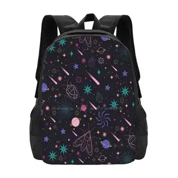 Дизайнерская сумка с рисунком галактики, Студенческий рюкзак, жуки, Насекомые, Моль, Божья коровка, Галактика, Декоративная планета, Звезды, Комета 8
