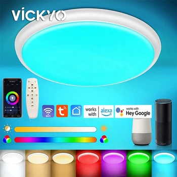 VICKYO Tuya Smart Wifi, светодиодные потолочные светильники для дистанционного управления приложением 