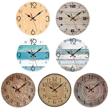 Старинные деревянные часы, подвесные часы, настенные принадлежности, новинка 15
