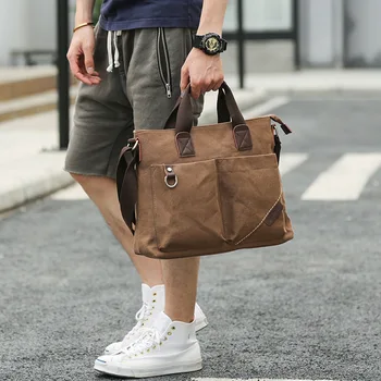 Мужская деловая холщовая сумка, уличная сумка через плечо, мужская сумка через плечо, студенческий рюкзак для отдыха 16